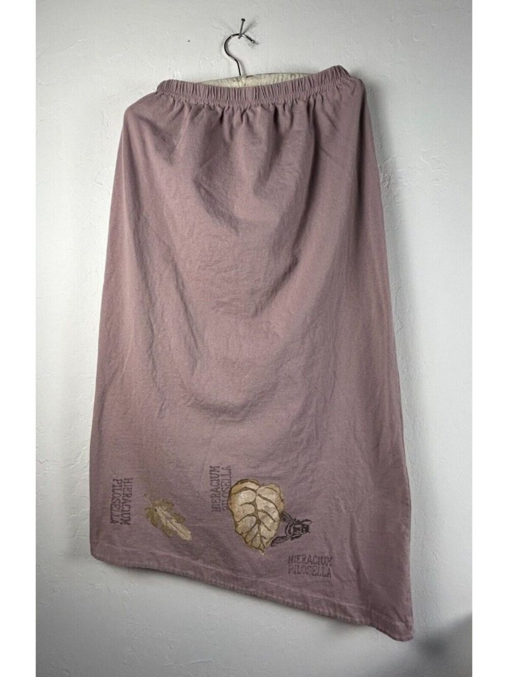 Vintage Blue Fish Midi A-Line Skirt Womens Size 2 Pink Painted Hem Art to Wear